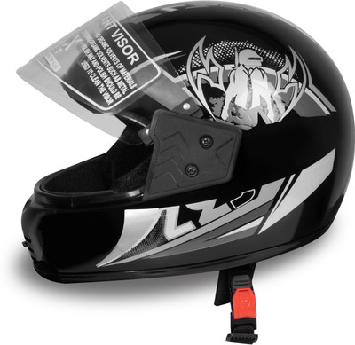 NOAX KAWACH GRILL nox Orange Glossy Motorbike Helmet(Black, Orange Sticker Glossy)