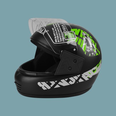 NOAX unisex full facce helmet OriginalLL@77 Motorbike Helmet(Green)