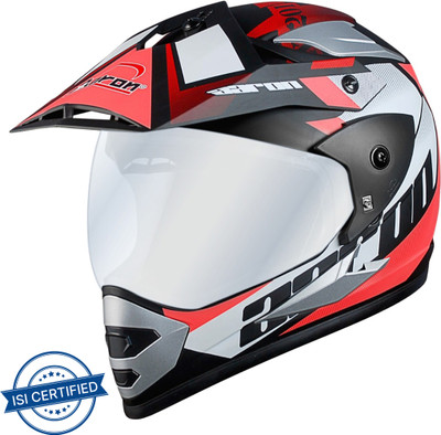 Aaron MX Decor Craze Motorbike Helmet(Mat Black, Red)