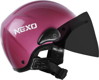 Xinor Nexo Half Helmet for Scooty & Motorbike with Clear Visor Motorsports Helmet(Pink With Black Visor)