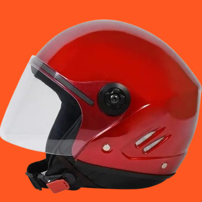 Lxt Red_Half_face_Helmet_with ISI Certified_RE_96 Motorbike Helmet(Red)