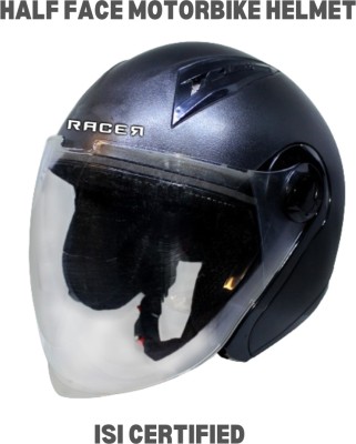 formulate Racer, ISI Certified Large Size Half Face Men's Motorbike Helmet(Black)