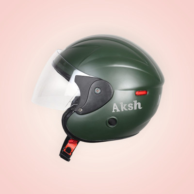 Font Unisex Full Face Helmet For Motorbikes -606A Motorbike Helmet(Dark Green)