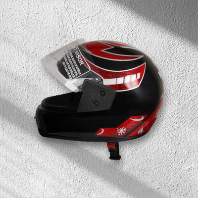 NOAX HELMET KING FULL FACE & ISI MARKED FOR UNISEX ((SL-387 Motorbike Helmet(Red)