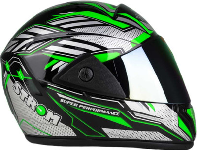 Agx D2 Storm with Rainbow Visor ABS Material Motorbike Helmet(Green)