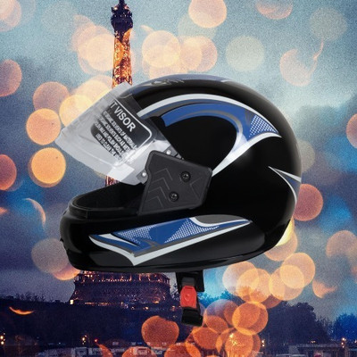 NOAX Double filter unisex helmet39 Motorbike Helmet(Black)