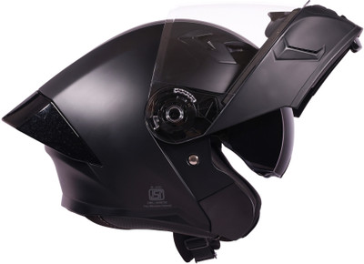 ROYAL ENFIELD Stealth Modular Flip-Up | Dual Visor | Free Extra Smoke Visor | ISI & DOT Motorbike Helmet(Matt Black)