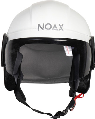 NOAX SAFETY HELMET FOR ONROAD RIDDING SOLID MATERIAL-TWO WHEELER(SLFK-AT-1314 Motorbike Helmet(White)