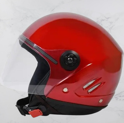 Lxt Red_Half_face_Helmet_with ISI Certified_RE_18 Motorbike Helmet(Red)