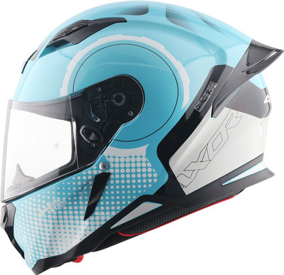 Axor Hunter Spear Motorbike Helmet(Hex Blue White)