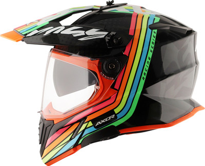 Axor X-Cross X2 Dual Visor Motorbike Helmet(Black Grey)