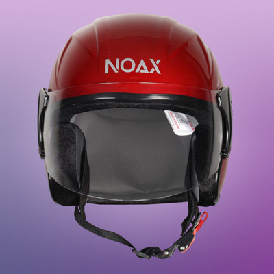 NOAX KING OF HELMET UNISEX OPEN FACE HELMET_116 Motorbike Helmet(Red)