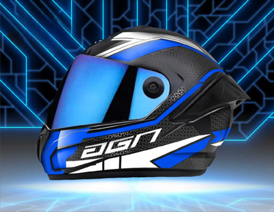 Agx Speed ABS Material with Rainbow visor Motorbike Helmet(Blue)