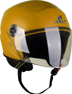 urban carrier ABS Material Open Face Helmet for men and women(A22) Motorbike Helmet(Yellow)