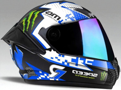 deletion Speed 23 with Anti UV Rainbow Visor ABS Material Unisex (KK-1) Motorbike Helmet(Blue)