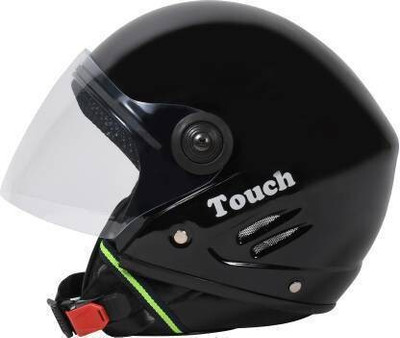 KNL BLACK TRACK HALF FACE MOTOR BIKE HELMET Motorbike Helmet(Black)
