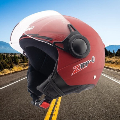 OZONE Zipp helmet_openface_largesize_Ozo0007 Motorbike Helmet(Red)