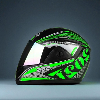 TRINOS Jazz 2021 with Rainbow Visor ABS Material (PP-1) Motorbike Helmet(Green)