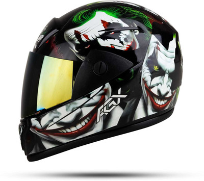 Agx Rado Joker with Anti UV Rainbow Visor, ABS Material, Unisex Motorbike Helmet(Multicolor)