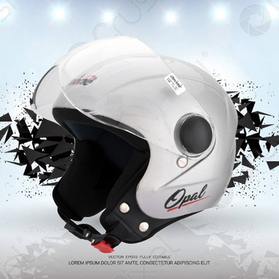 OZONE Superior Helmet_Open face_VG_21@A33 Motorbike Helmet(SILVER WHITE)