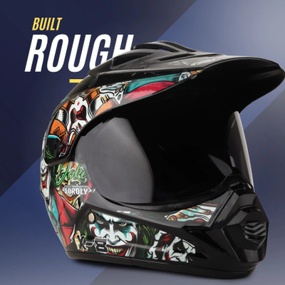 FOROLY Agn X-8 Venom Motocross Scratch Resistant Visor Motorbike Helmet(Red)