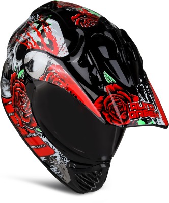 AutoGREEN X7 Devil Motocross with PC Visor Stylish Graphics Unisex Motorbike Helmet(Red)