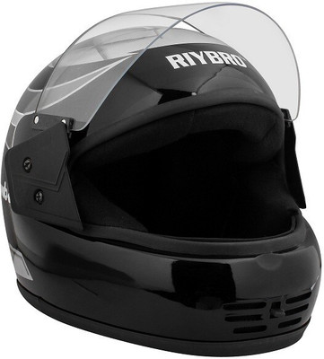 Riybro Full Face ISI Marked with Adjustable strap fro Men & Women Bike & Scooty Riding Motorbike Helmet(Black,Silver)