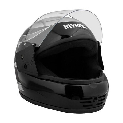 Riybro Full Face ISI Marked with Adjustable strap fro Men & Women Bike & Scooty Riding Motorbike Helmet(Black,Silver)