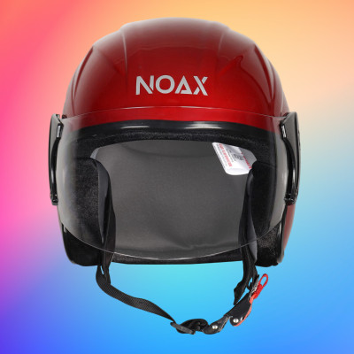 Font unisex open face helmet for safty196-AAA Motorbike Helmet(Red)