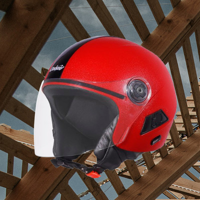 OZONE BZ-01-LS-Red-Pained Motorbike Helmet(Red)