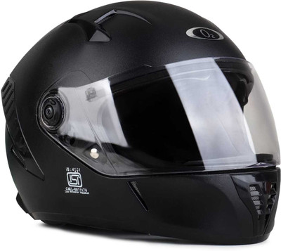 Agx O2 Vayu Black ABS Material with Polycarbonate Visor Motorbike Helmet(Black)