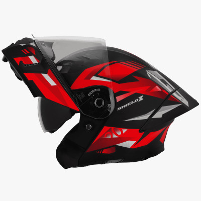 Steelbird Air SBA-20 ISS SHIELD Motorsports Helmet(MAT BLACK WITH RED)