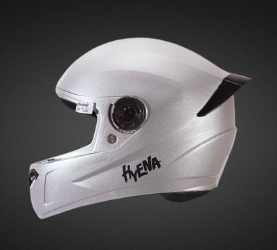 OZONE JSR_CLASS 1 QUALITY_FULLFACE_HYENA_HELMET_A1_L30 Motorbike Helmet(SILVER WHITE)