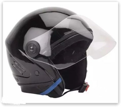 Lxt _Black Track Half Face Helmet With ISI Certified SAVE YOUR LIFE Motorbike Helmet(Black)