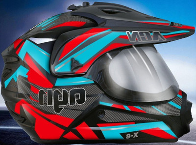 deletion X8 AGN Graphics Motocross Motorbike Helmet (Red) (NN-1) Motorsports Helmet(Red)