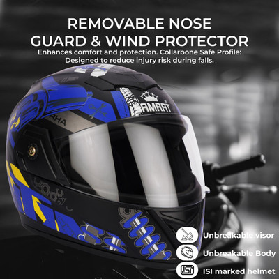 SAMRAT HELMET Motorsports Helmet(Blue)