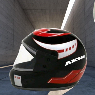 NOAX full face red helmet unisex32 Motorbike Helmet(Black)