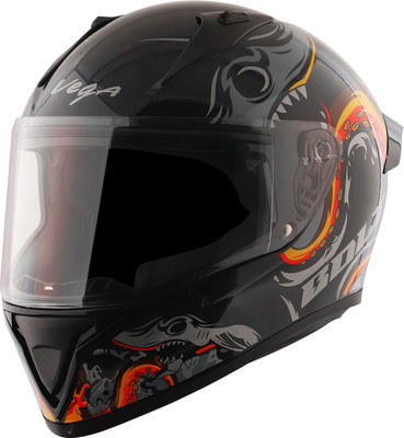 VEGA Bolt Octopus Motorbike Helmet(Black Orange)