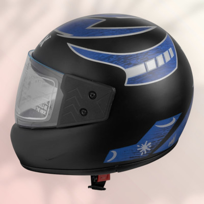 NOAX KING OF HELMET UNISEX OPEN FACE motorbike HELMET-111-Blue Matt Motorbike Helmet(Blue)
