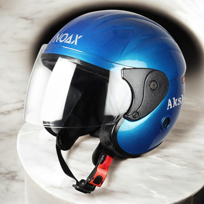 NOAX SAFETY HELMET FOR ONROAD RIDDING SOLID MATERIAL-TWO WHEELER(SLFK-AT-242 Motorbike Helmet(Blue)