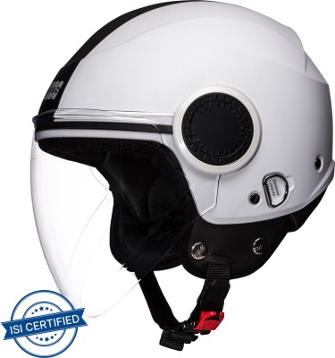 STUDDS URBAN OPEN FACE - M Motorbike Helmet(White Black Strip)