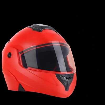 deletion Flipup with Polycarbonate Visor ABS Material (NN-1) Motorbike Helmet(Red)