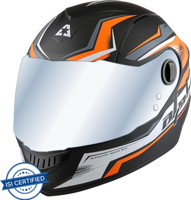Aaron Alpha Decor Go Motorbike Helmet(Mat Black, Orange)