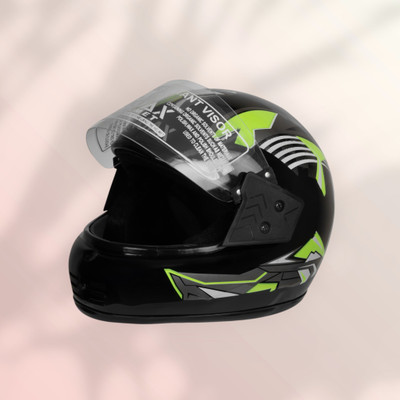 Font unisex full face good hard quality helmet-Green337B Motorbike Helmet(Green)