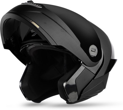 Steelbird SBA-8 7Wings ISI Certified Flip-Up Helmet for Men and Women Motorbike Helmet(Matt Black with Smoke Visor)