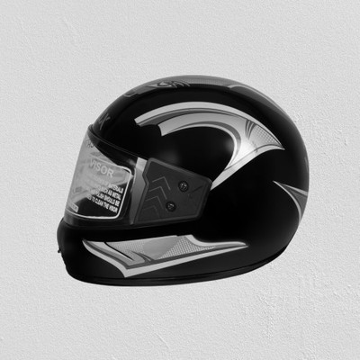 NOAX Kawach Full face for Biker Motorbike Helmet(Silver Glossy)