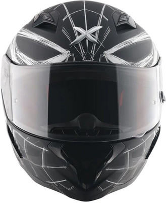 Axor Hunter Marvel Spiderman Motorbike Helmet(Dull Black Silver)