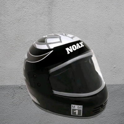 Font full face unisex helmet for safty77-AAA Motorbike Helmet(Black)