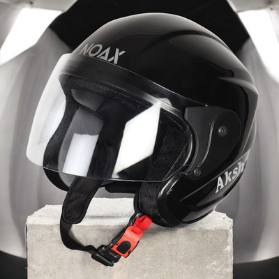 NOAX KING OF HELMET UNISEX OPEN FACE motorbike HELMET-112 Motorbike Helmet(Black)
