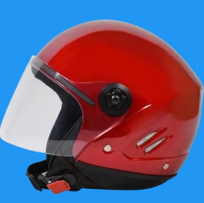 Lxt Red_Half_face_Helmet_with ISI Certified_RE_93 Motorbike Helmet(Red)